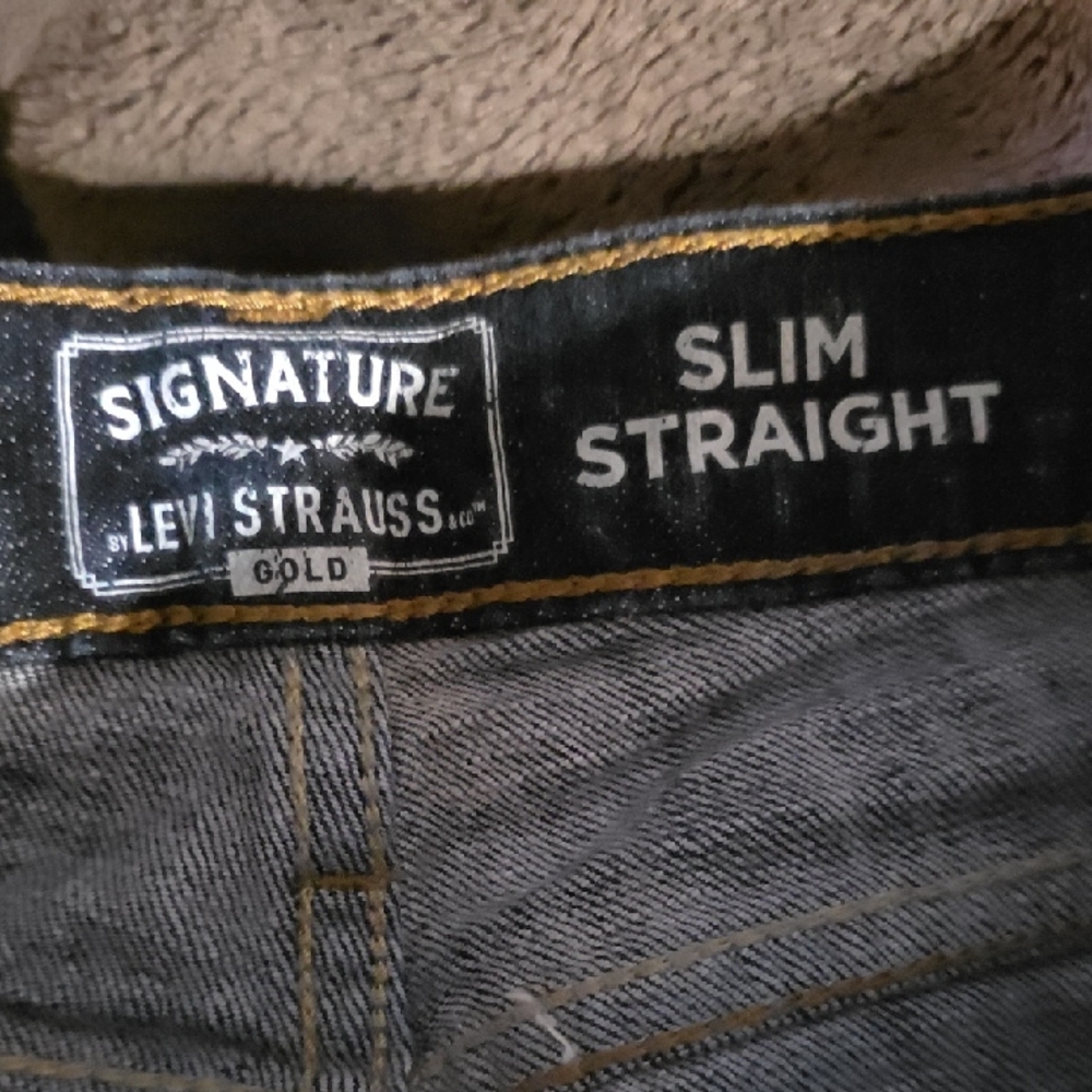 Signature by Levi Strauss Slim Straight Jeans - Black and Gray